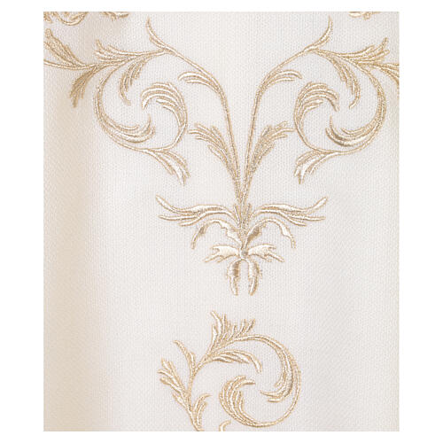 Chasuble 100% laine croix baroque et insertions florales dorées Gamma 9