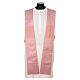 Estola sacerdotal cor-de-rosa bordado cruz dourada mistura lã s1