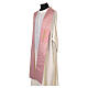 Pink Priest Stole wool blend with gold cross embroidery s3