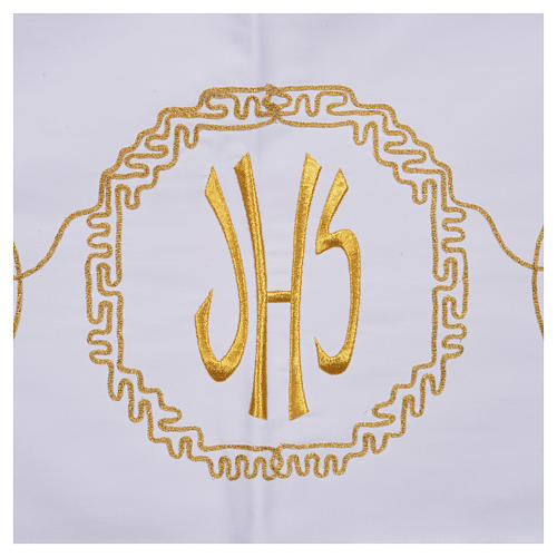 Nappe d'autel décor doré épis et symbole IHS 5