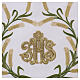 Mantel de altar 165x300 cm bordados verdes y oro y espigas s2