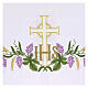 Toalha para altar 165x300 cm planta videira cruz s2