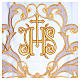 Mantel de altar 165x300 cm con bordados dorados JHS s2