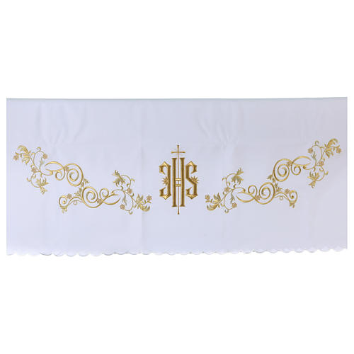 Mantel de altar 165x300 cm bordados dorados estilo barroco 4