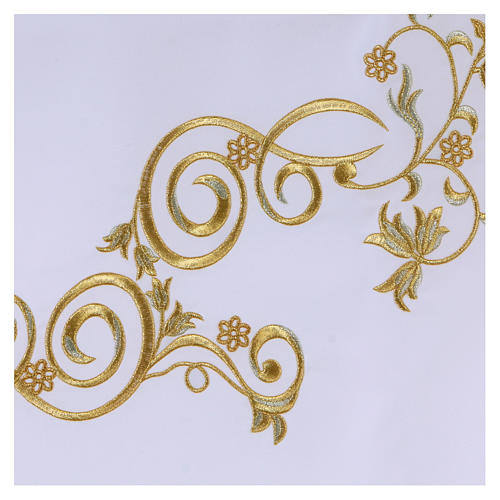 Obrus na ołtarz 165x300 cm hafty złote styl barokowy 3