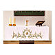 Mantel de altar 165x300 cm espigas de trigo verde y oro. s1