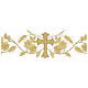 Toalha de altar 165x300 cm bordados dourados, flores e cruz central s2