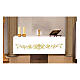 Altar Frontal 165x300 cm with golden finish and embroidery and central cross s1