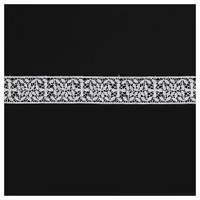 Makramee-Spitzenband, weiß, griechisches Kreuz und Rosenmotiv, 4 cm, euro/mt