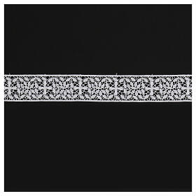 Entretoile dentelle blanche macramé avec croix grecque et roses 4 cm euros/m