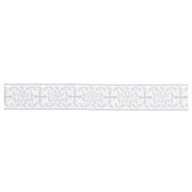 Koronka biała wstawka Makrama haft Krzyż grecki i Róże 4 cm €/m