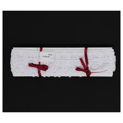 Makramee-Spitzenband, weiß, Blütenmotiv, 2 cm, euro/mt 3