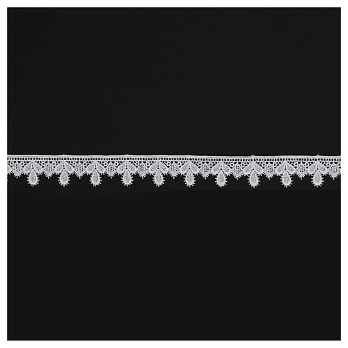 Makramee-Spitzenband, weiß, Tropfenmotiv, 3 cm, euro/mt 1