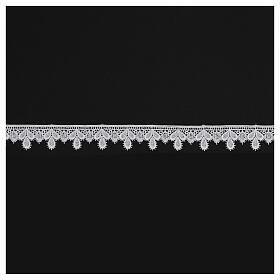 Hemmed white lace, macramé with drop pattern 3 cm euro/m