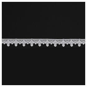 Dentelle ourlée blanche en macramé motif goutte 3 cm euros/m