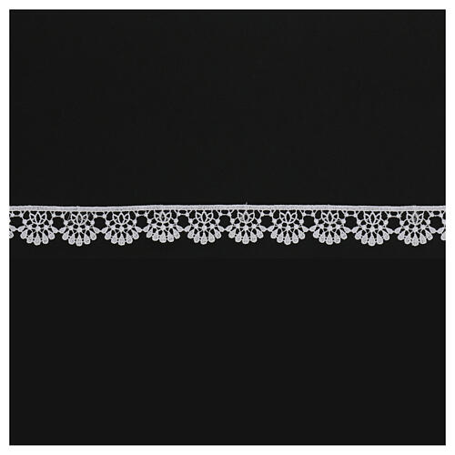 Makramee-Spitzenband, weiß, Blütenmotive, 3 cm, euro/mt 1