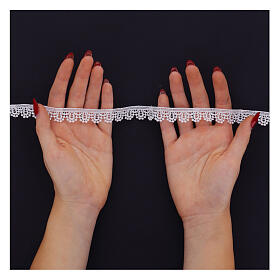 Macrame white lace edging border 2 cm USD/mt