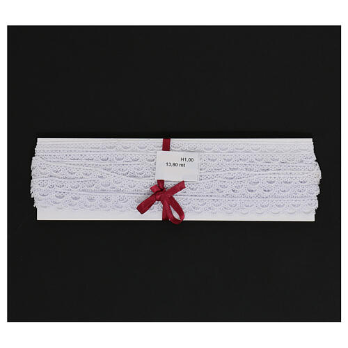 Macrame white lace edging border 2 cm USD/mt 3