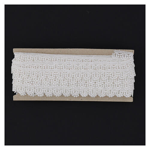Macrame white lace edging border 2 cm USD/mt 3
