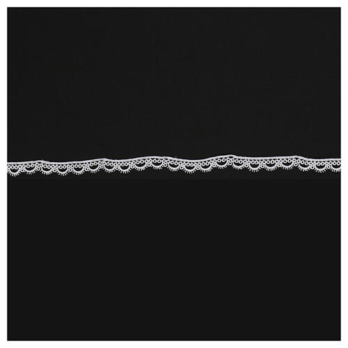White lace trim of 1 cm, macramé, euro/m 2