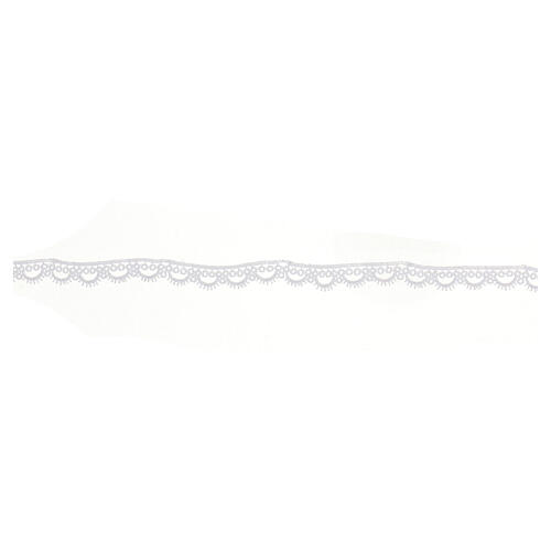 White lace trim of 1 cm, macramé, euro/m 7