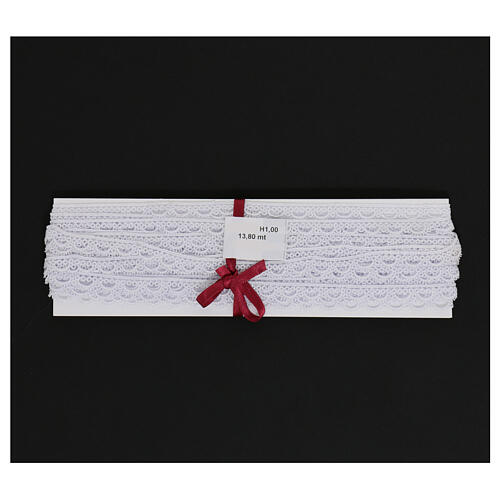 Macrame white edge lace border h 1 cm USD/mt 10