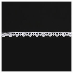 White lace border embroidery geometric motifs Macrame 2 cm USD/mt
