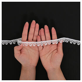 Bordo pizzo bianco ricamo arricciato Macramè 2 cm euro/mt