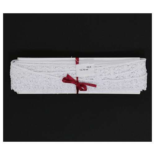 White border lace with floral embroidery Macrame tacks 3 cm USD/mt 3