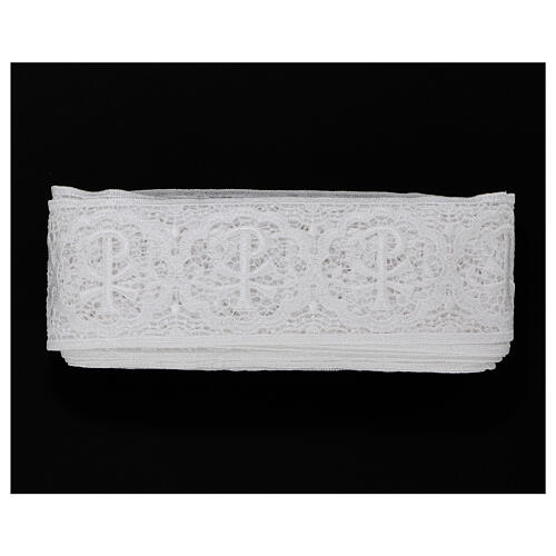 White macrame lace band with Chi-Rho 9 cm euros/m 3
