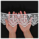White lace trim, macramé embroidery with spikes and cross pattern, 10 cm euro/m s2
