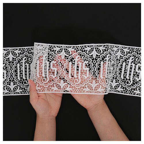 Macrame lace partition IHS white 12 cm USD/mt 2