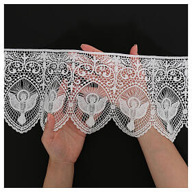 White macramé lace, Holy Spirit, 16 cm, euro/m