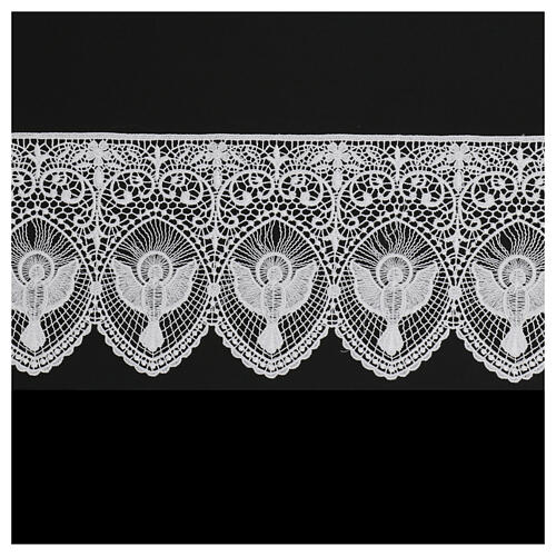 White macramé lace, Holy Spirit, 16 cm, euro/m 1