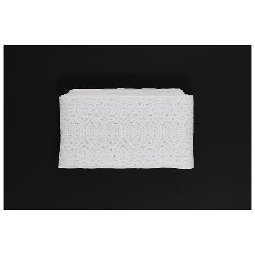 Tramezzo macramè con croce bianco 15 cm euro/mt 3