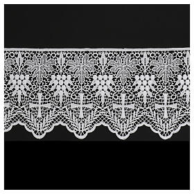 White macramé lace, spikes and cross, 16 cm, euros/m