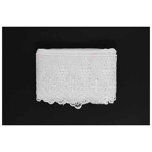 Dentelle macramé blanc épis et croix 16 cm euros/m 3