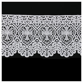 Dentelle macramé blanc avec croix 22 cm euros/m