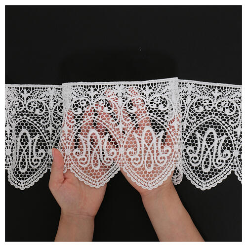 White macramé lace with Marial M, 16 cm, euros/m 2