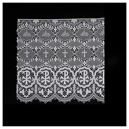 Pizzo macramè XP con nido d'ape bianco 35 cm euro/mt 1