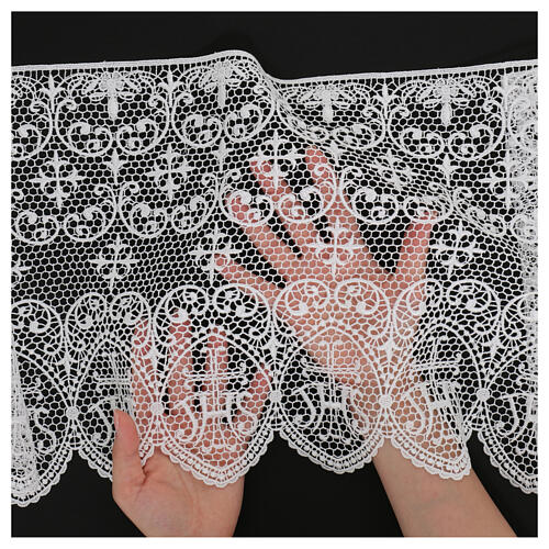 White macramé lace with JHS pattern, 30 cm, euros/m 2