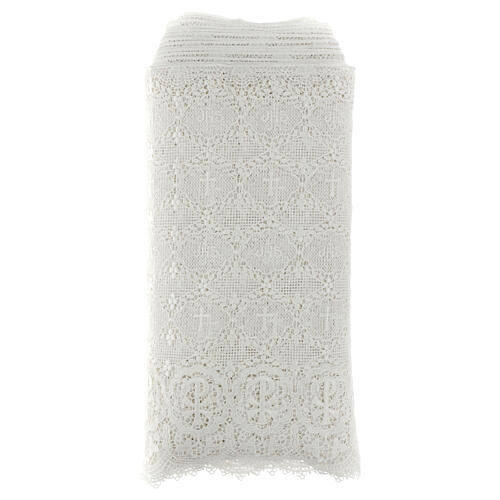 XP macrame lace with white honeycomb 55 cm euro/m 3