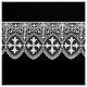 Macrame ecclesiastical lace with white lily cross 16 cm USD/mt s1