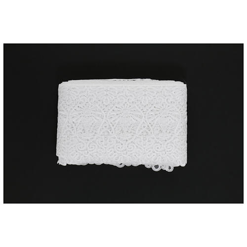 White macramé lace with chalice, 17 cm, euro/m 3