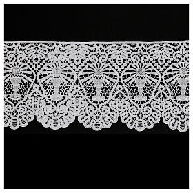 White macramé lace with chalice pattern, 22 cm, euro/m