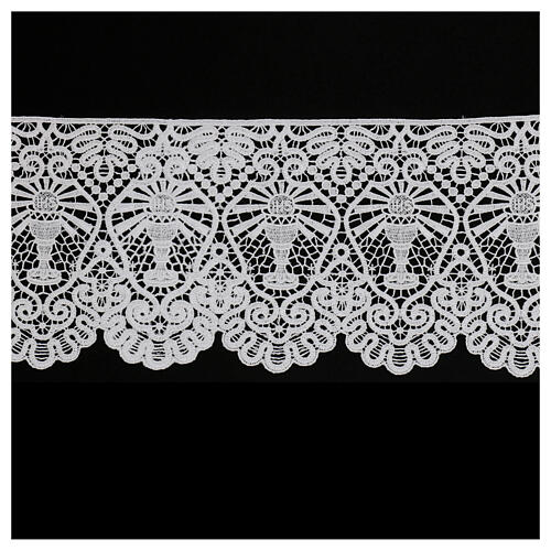 White macramé lace with chalice pattern, 22 cm, euro/m 1