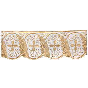 Satin décoré avec dentelle dorée épis 14 cm euros/m