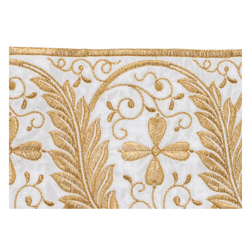 Golden lace trim decorated with golden satin wheat 14 cm euro/mt 2