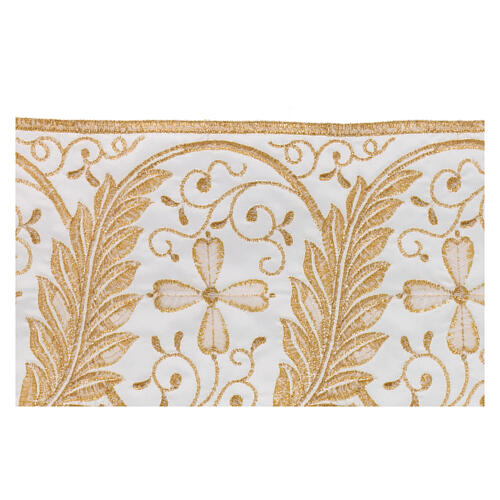 Golden lace trim decorated with golden satin wheat 14 cm euro/mt 3