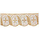 Golden lace trim decorated with golden satin wheat 14 cm euro/mt s1